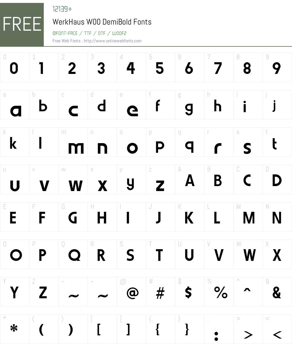 WerkHausW00-DemiBold Font Screenshots