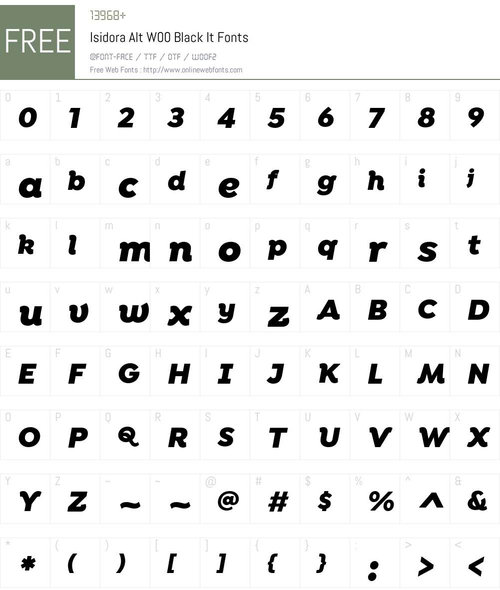 Isidora Font Screenshots