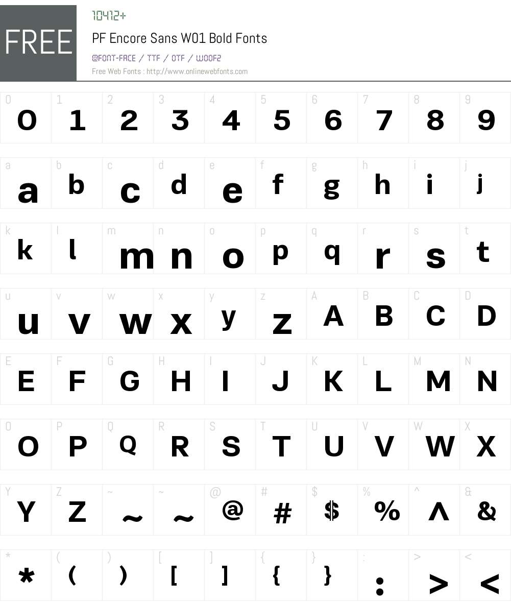 PFEncoreSansW01-Bold Font Screenshots