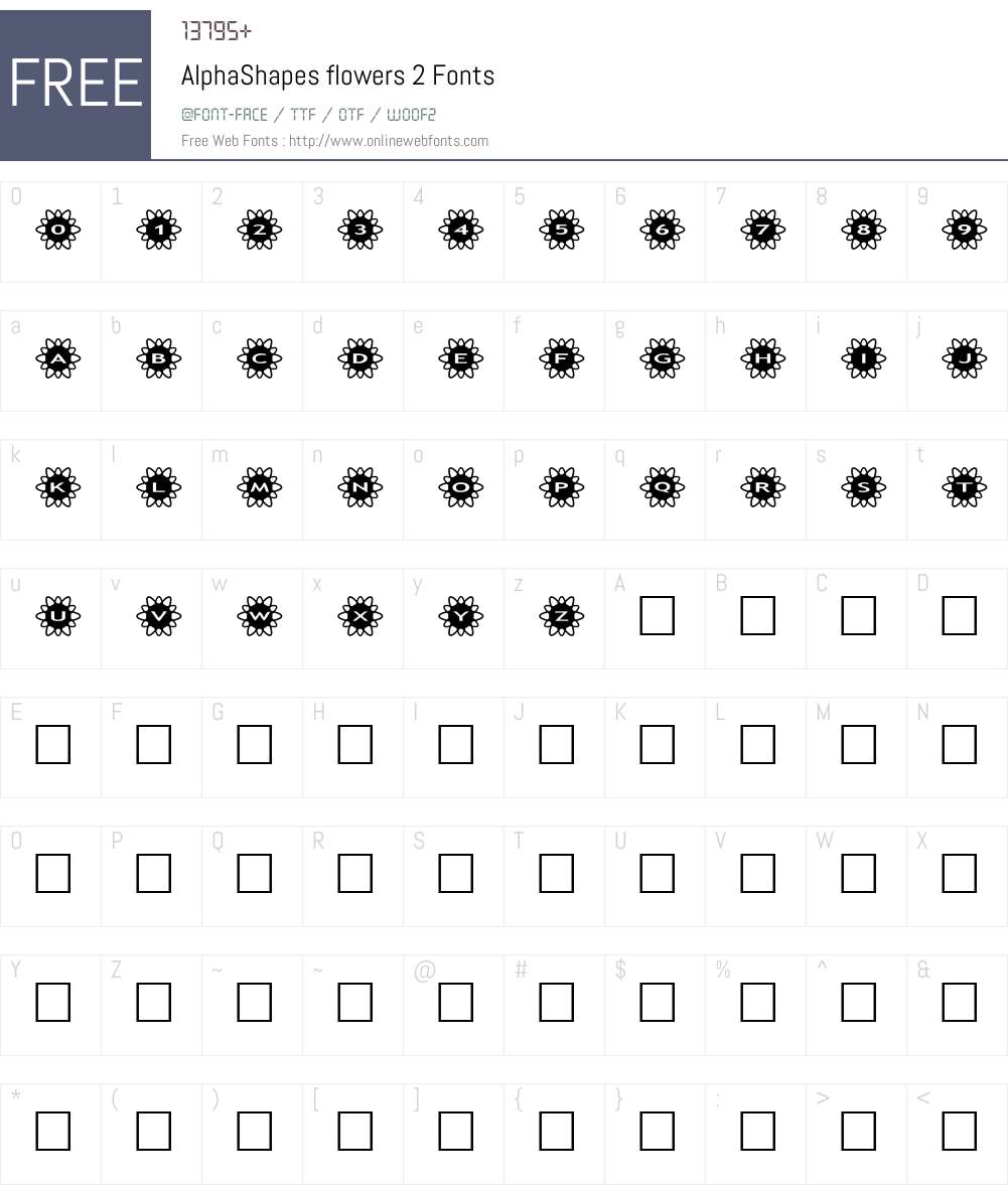 AlphaShapes flowers 2 Font Screenshots