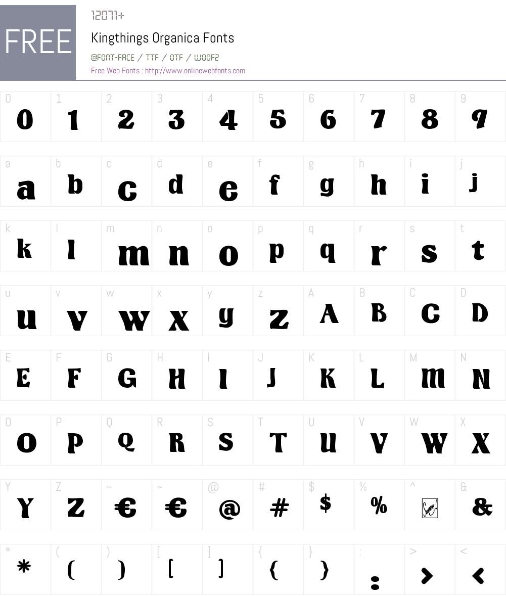 Kingthings Organica Font Screenshots