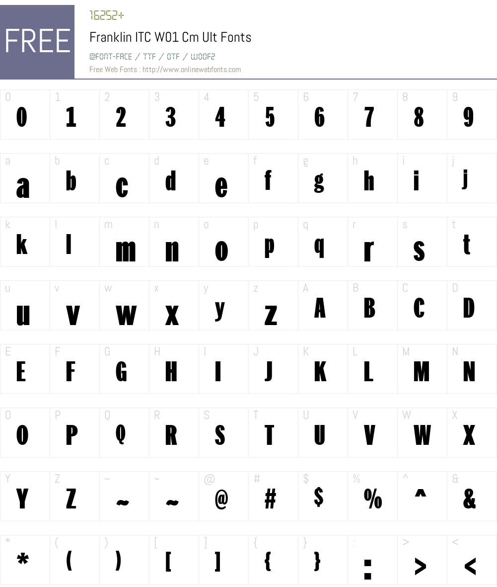 FranklinITCW01-CmUlt Font Screenshots