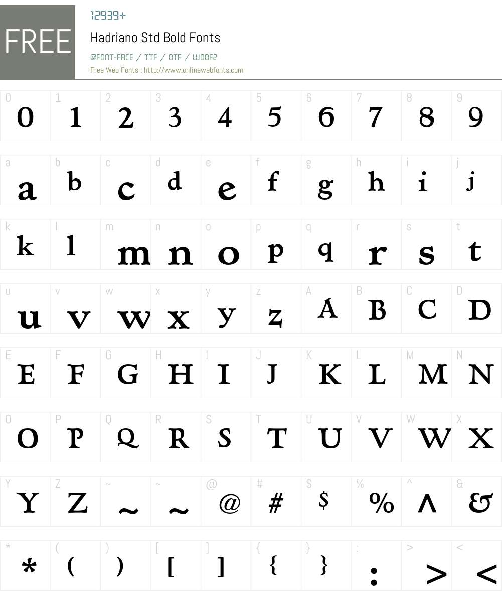 Hadriano Std Font Screenshots