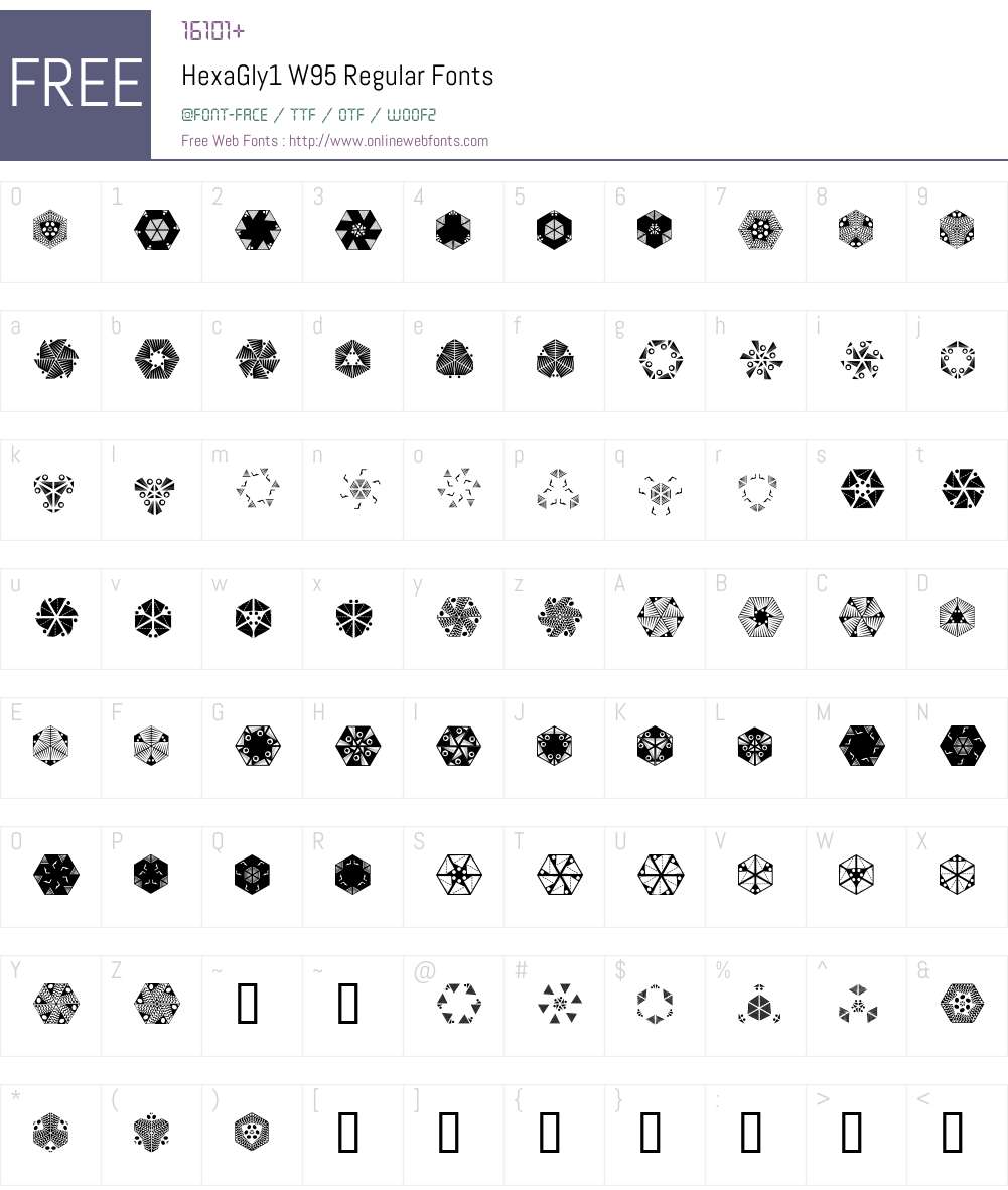 HexaGly1 Font Screenshots