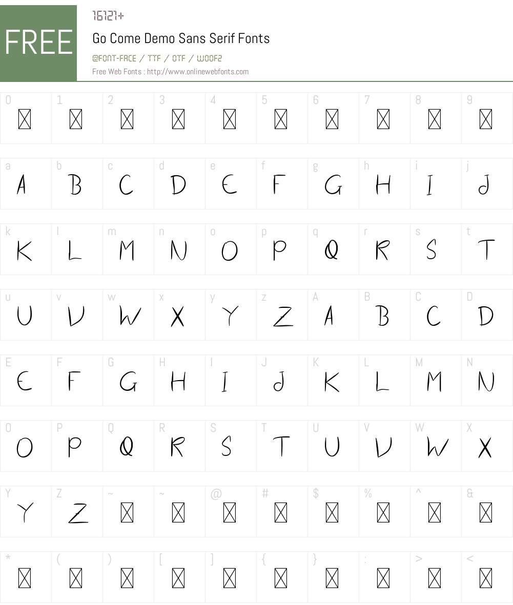 Go Come Demo Sans Serif 1.001;Fontself Maker 3.5.1 Fonts Free Download ...