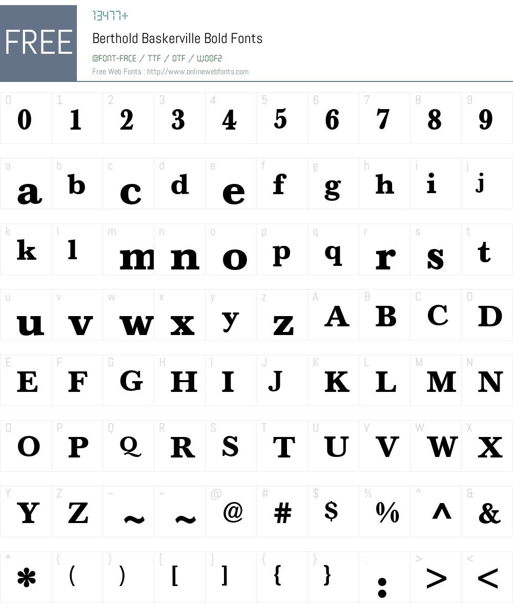 Berthold Baskerville Font Screenshots