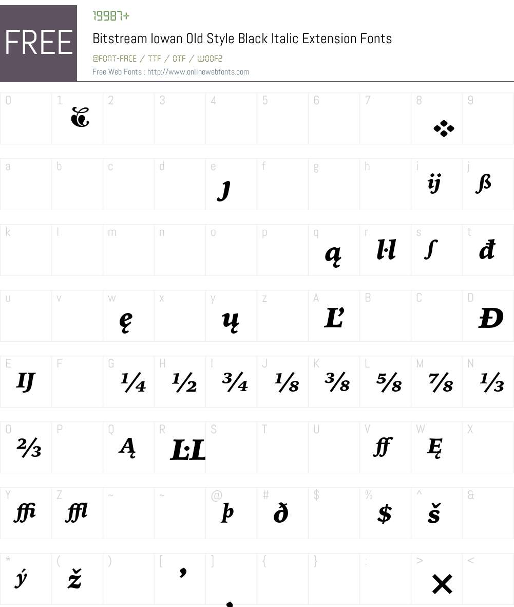 Bitstream Iowan Old Style Font Screenshots