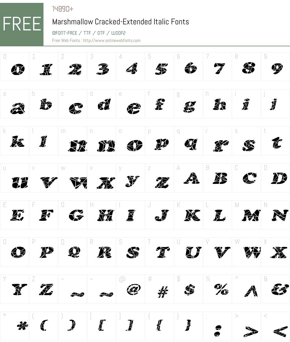 Marshmallow Cracked-Extended Font Screenshots
