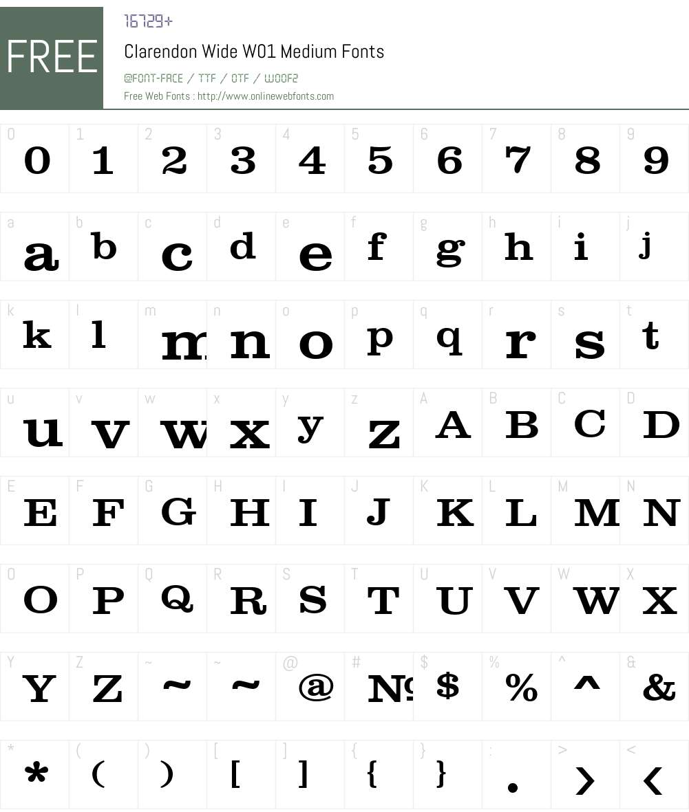 ClarendonWideW01-Medium Font Screenshots