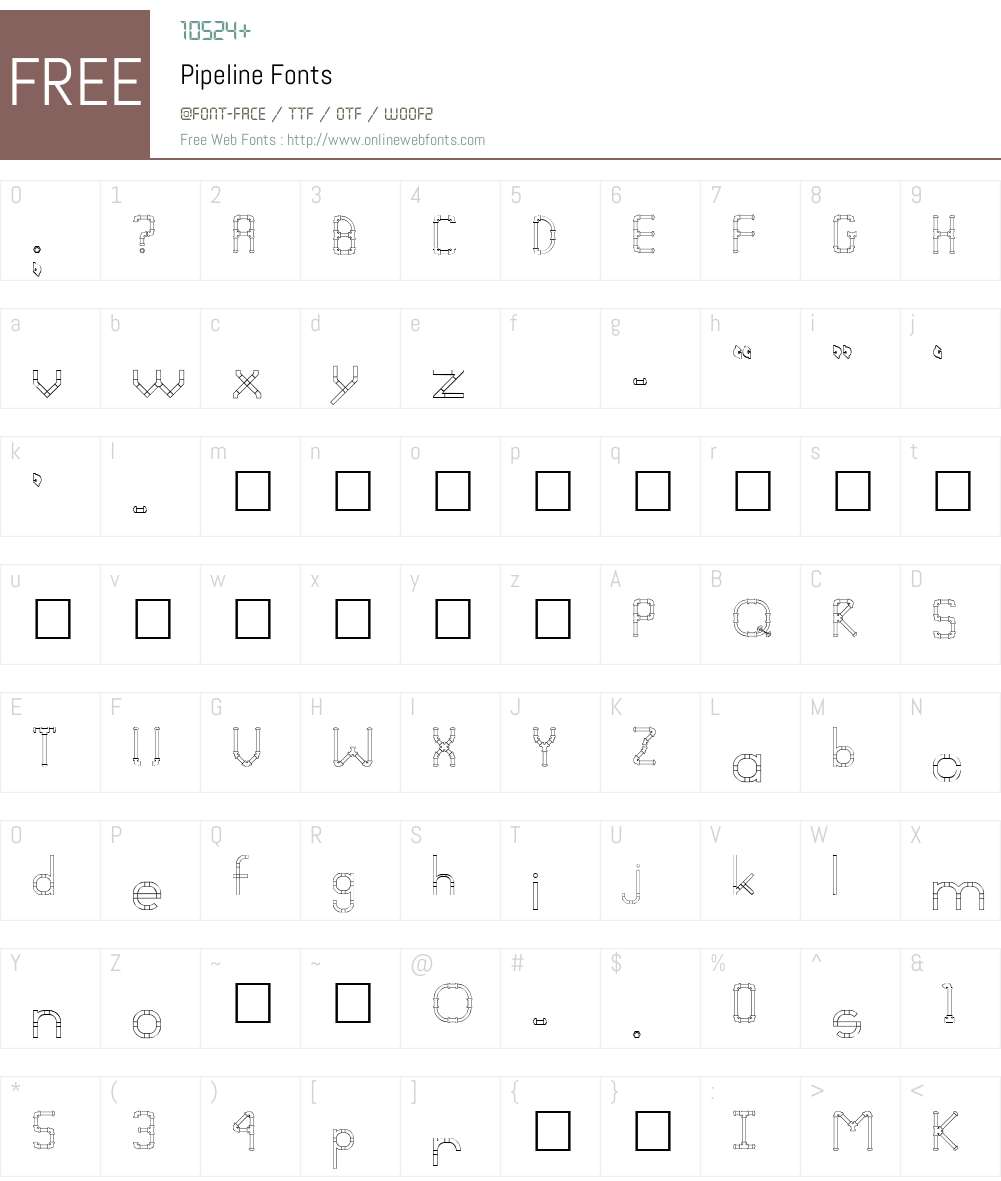 Pipeline Font Screenshots