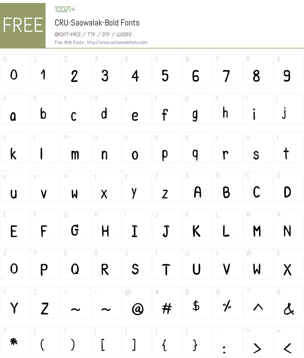 CRU-Saowalak-Bold Font Screenshots