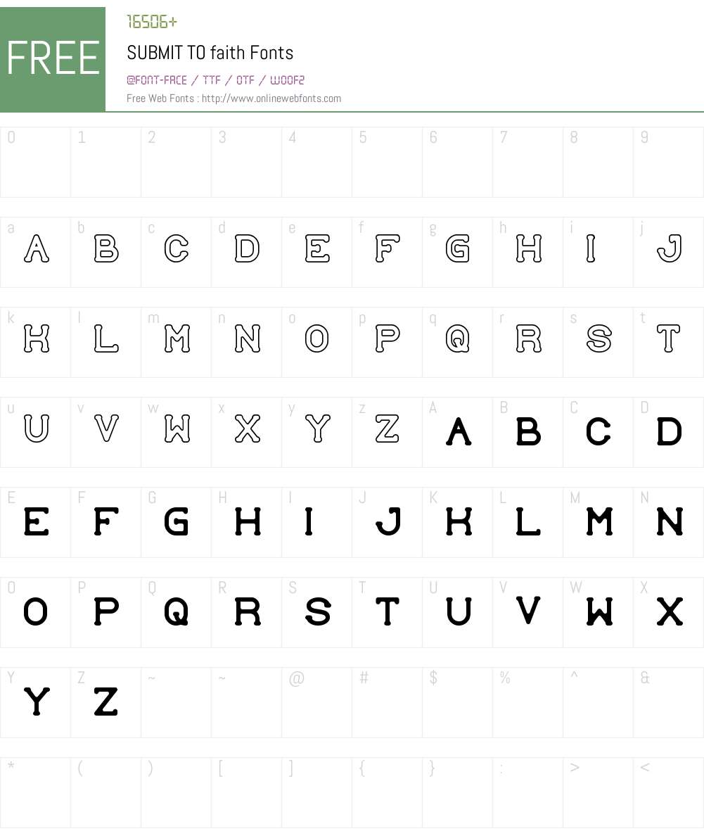 SUBMIT TO faith Font Screenshots