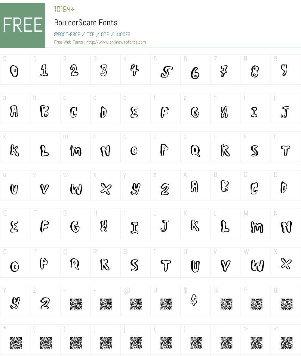 BoulderScare Font Screenshots