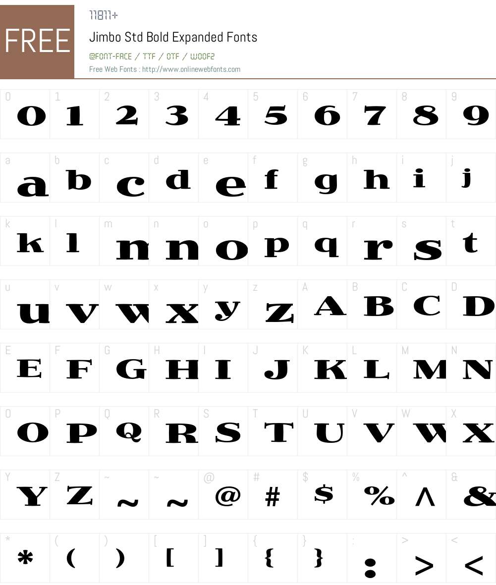Jimbo Std Font Screenshots