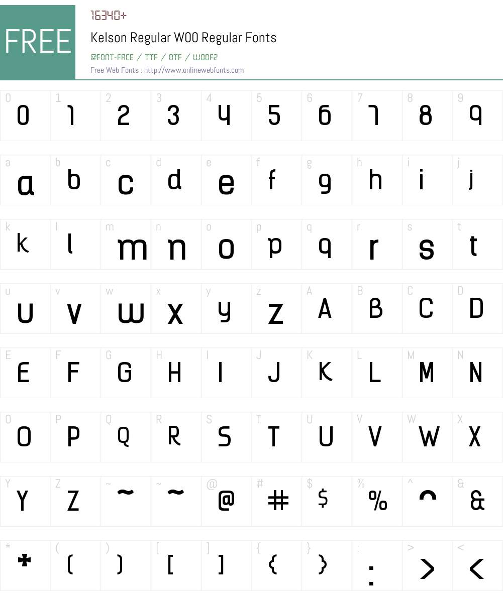 KelsonRegularW00-Regular Font Screenshots