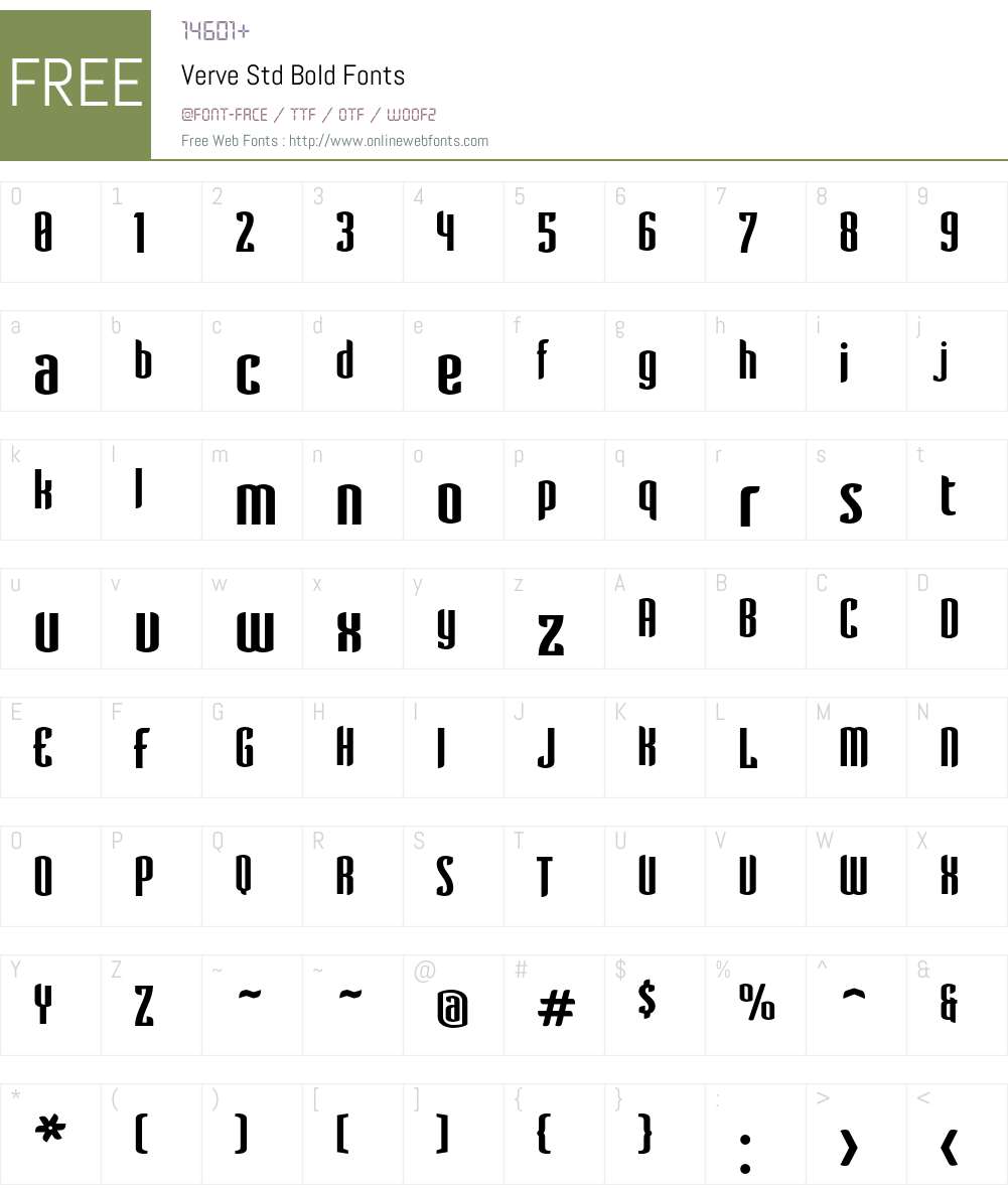 Verve Std Font Screenshots
