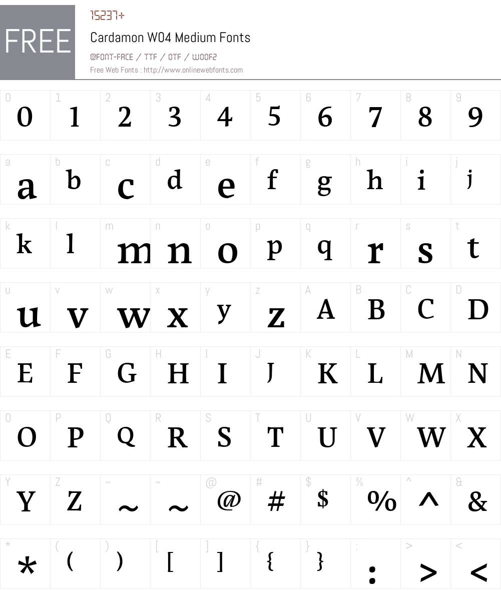 Cardamon Font Screenshots
