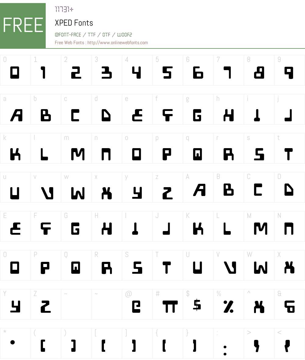 XPED Font Screenshots