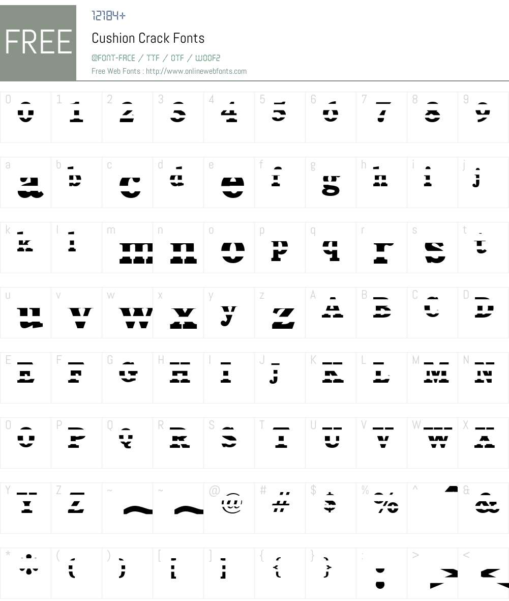 Cushion Crack Font Screenshots