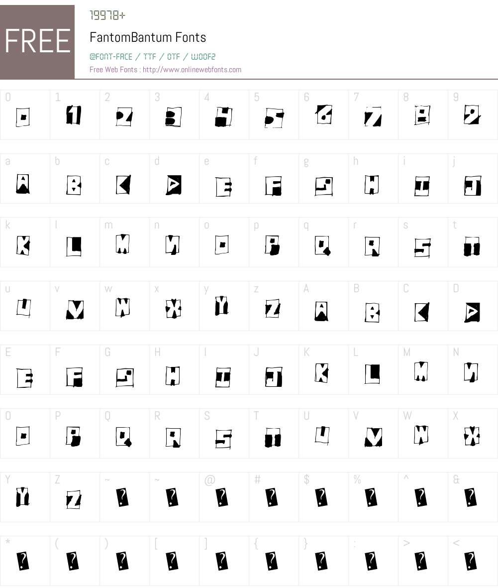 FantomBantum Font Screenshots