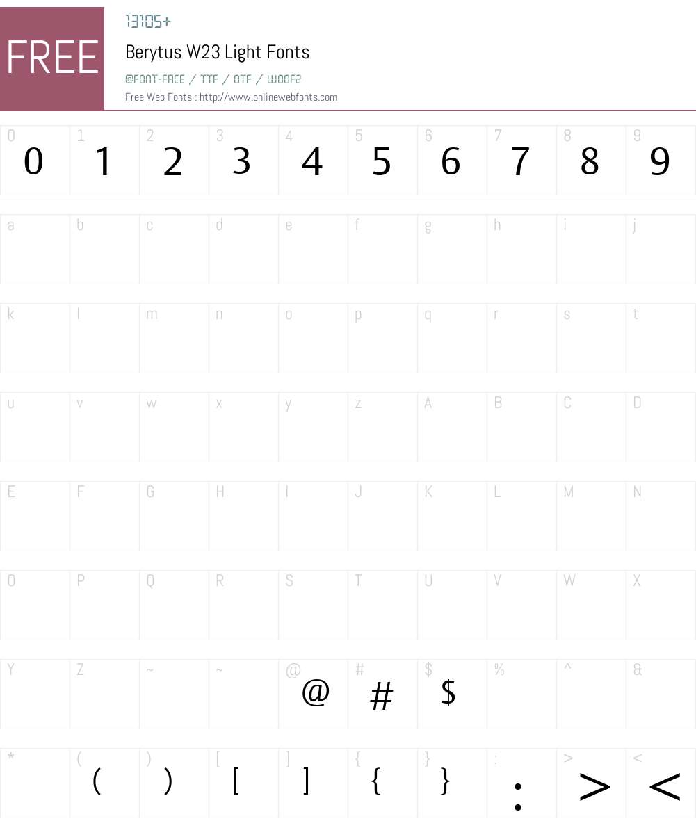 BerytusW23-Light Font Screenshots
