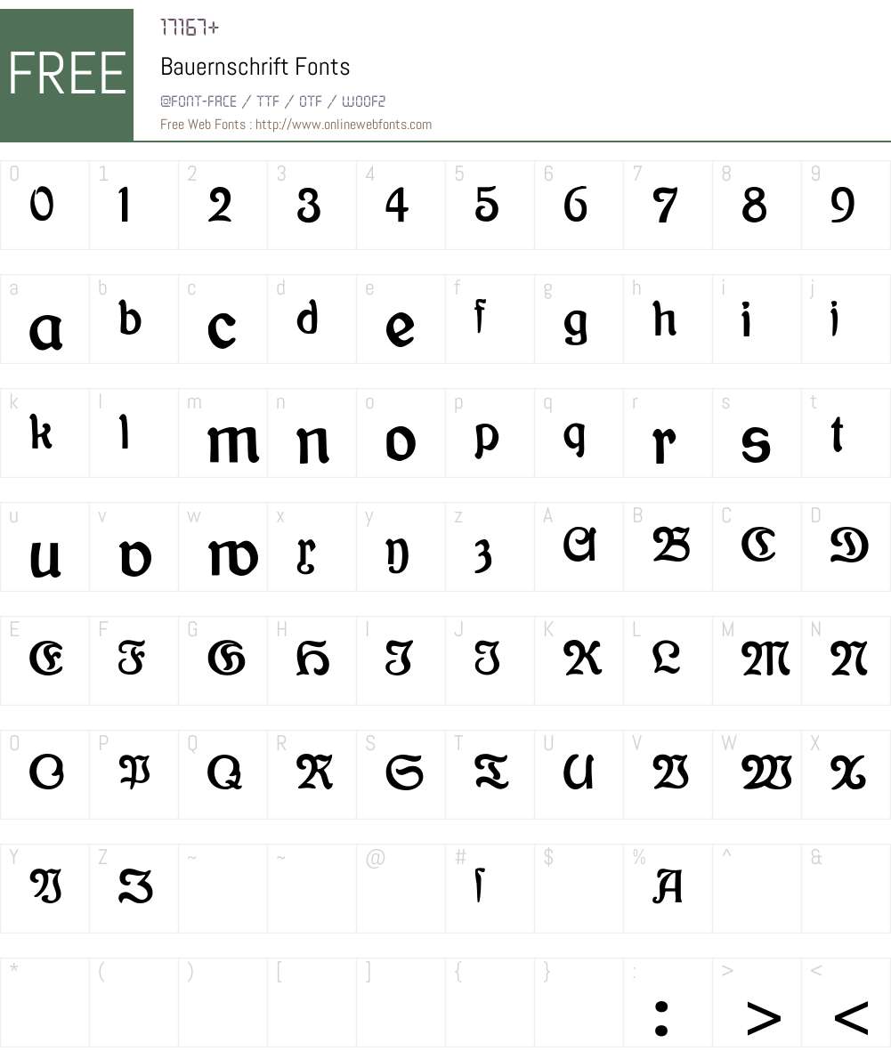Bauernschrift Font Screenshots