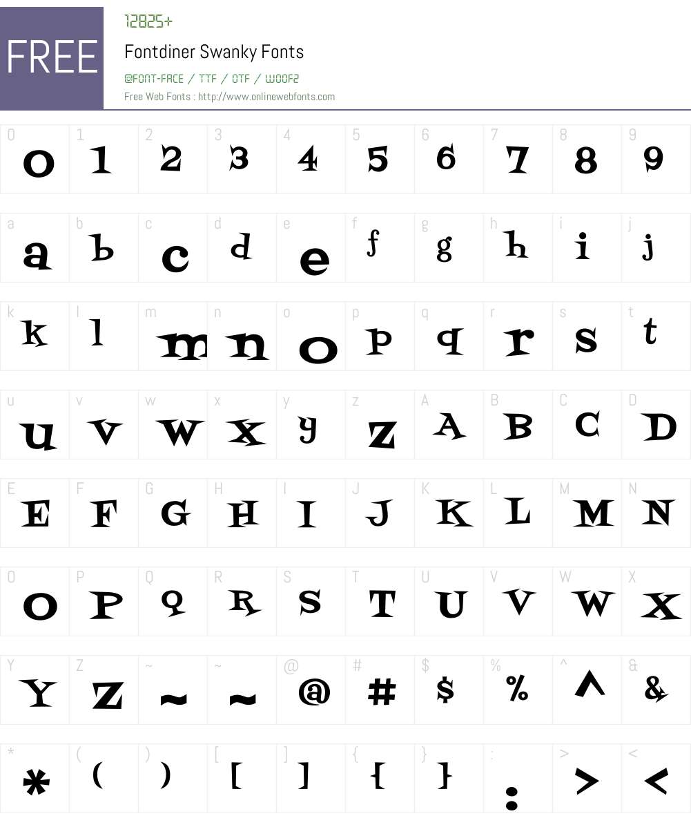 Fontdiner Swanky Font Screenshots