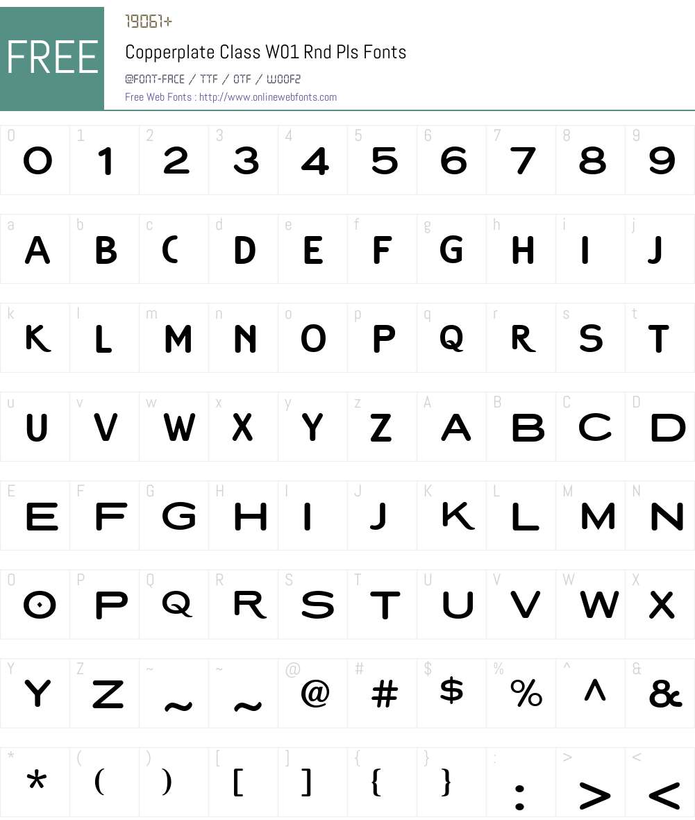 CopperplateClassW01-RndPls Font Screenshots