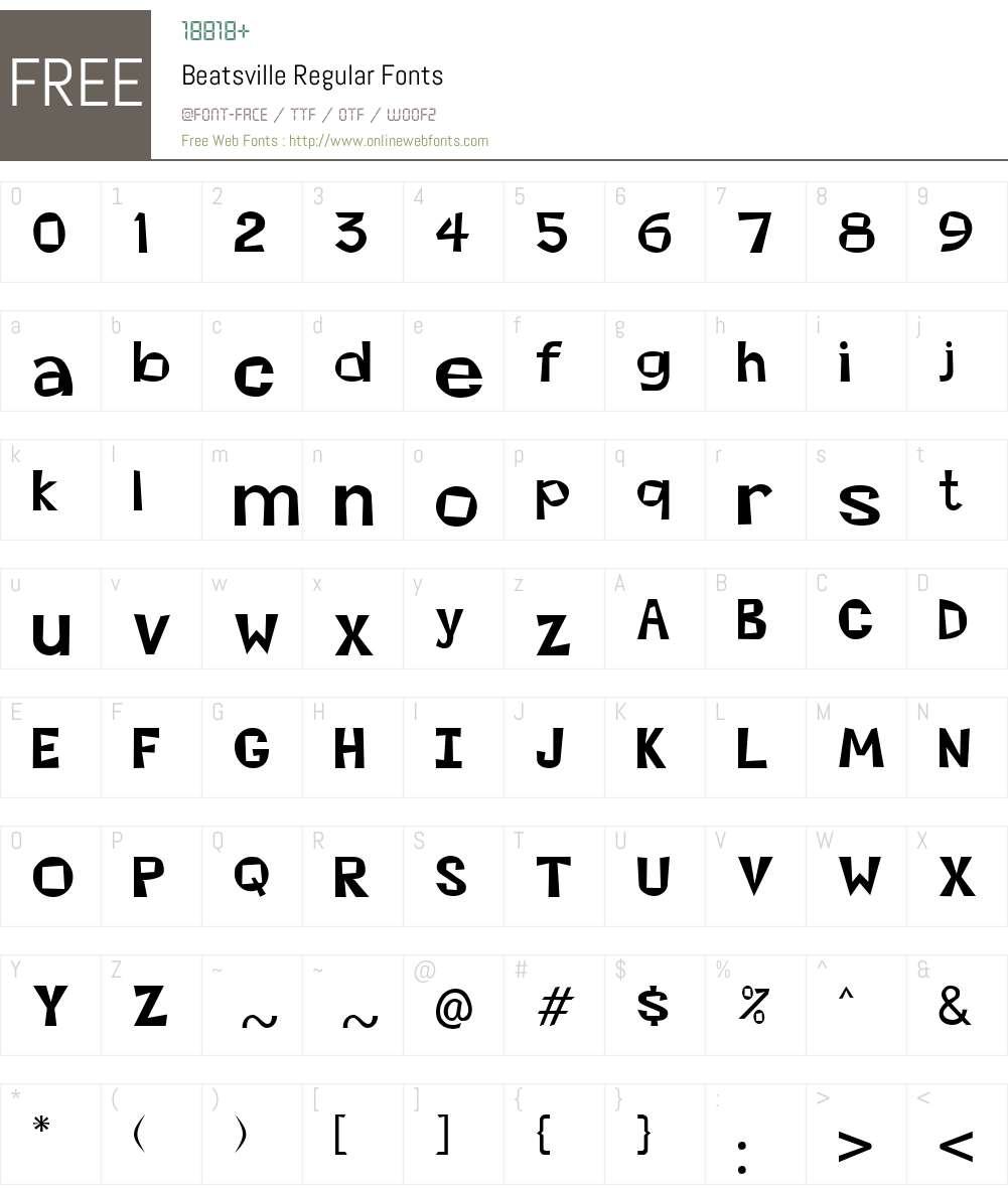 Beatsville Font Screenshots