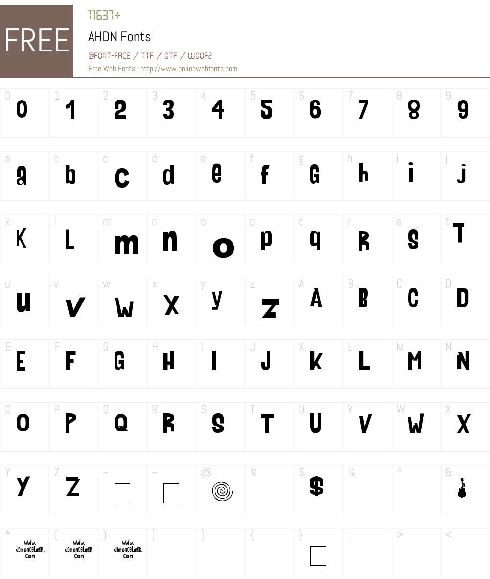 AHDN Font Screenshots