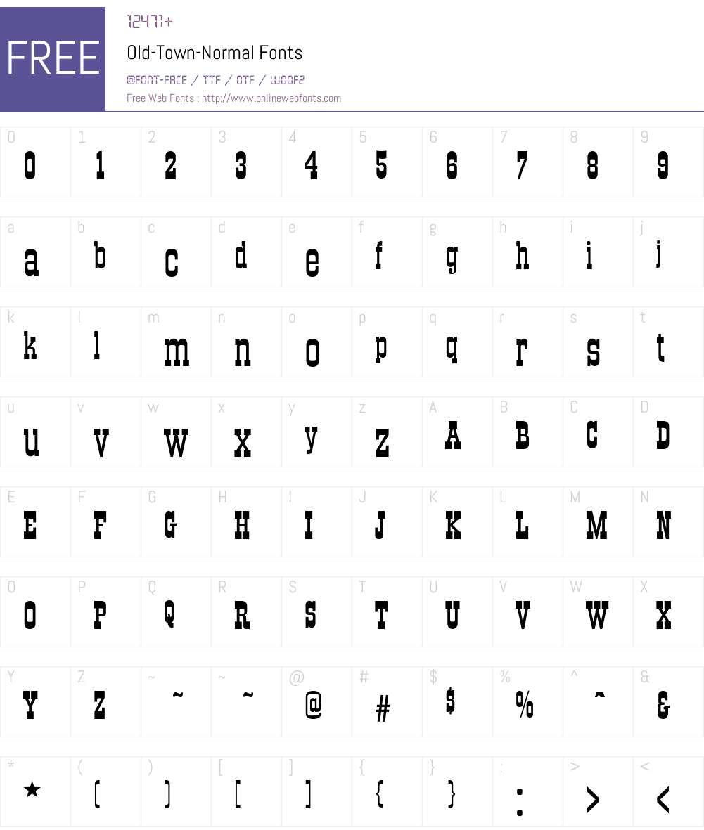Old-Town-Normal Font Screenshots
