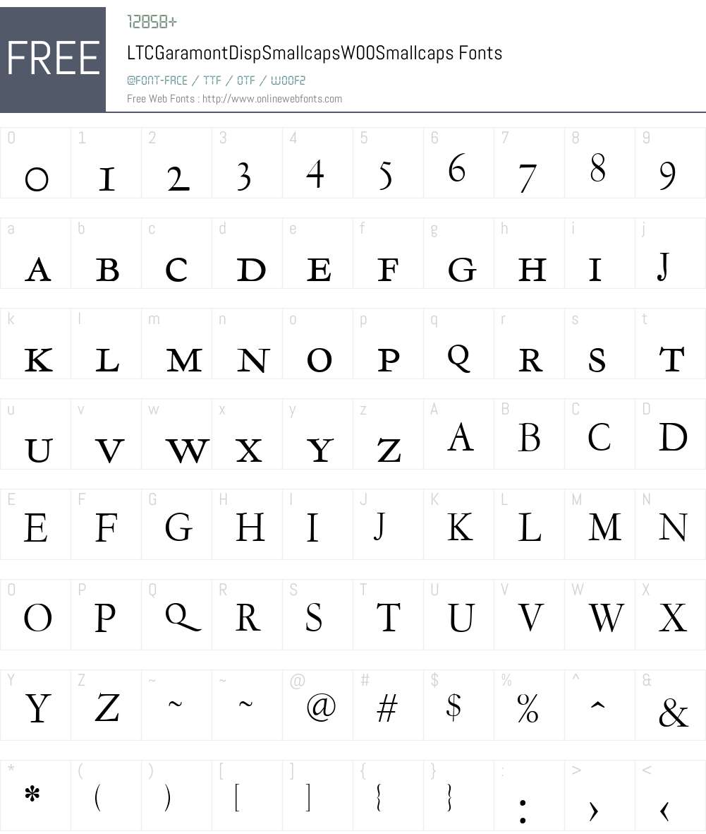 LTCGaramontDispSmallcapsW00-Smallcaps Font Screenshots
