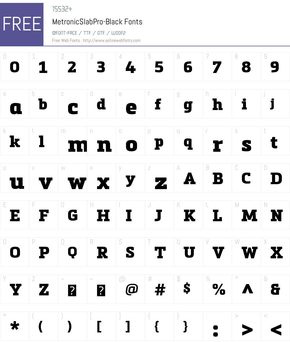 Metronic Slab Pro Font Screenshots