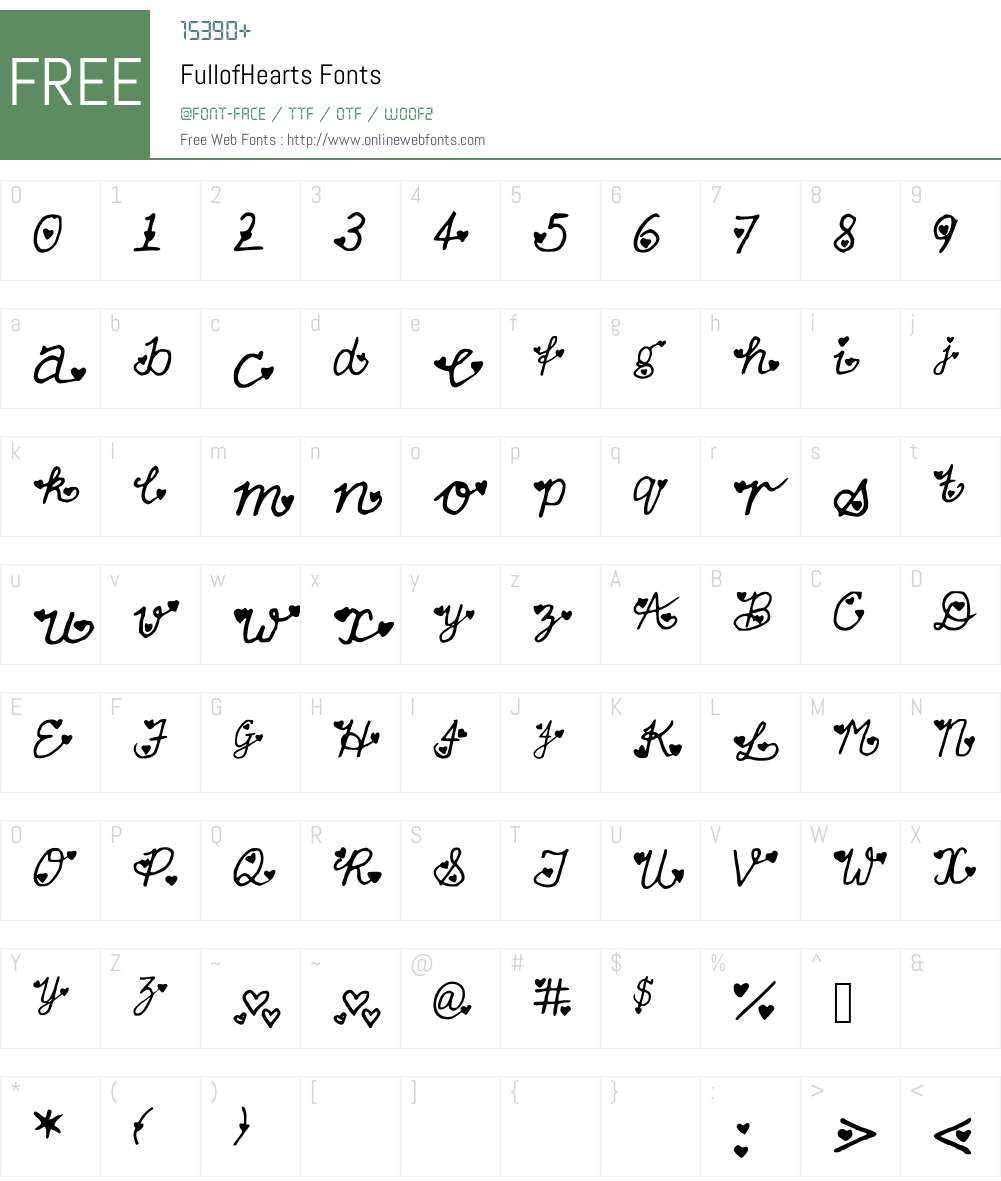 FullofHearts Font Screenshots