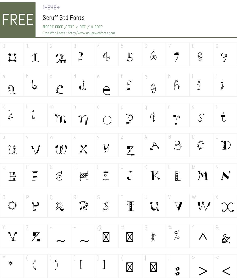 Scruff Std Font Screenshots