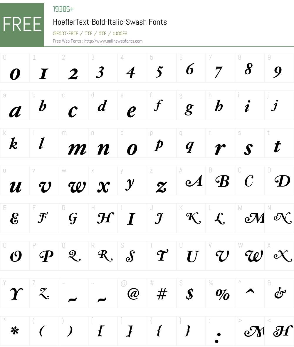HoeflerText Font Screenshots