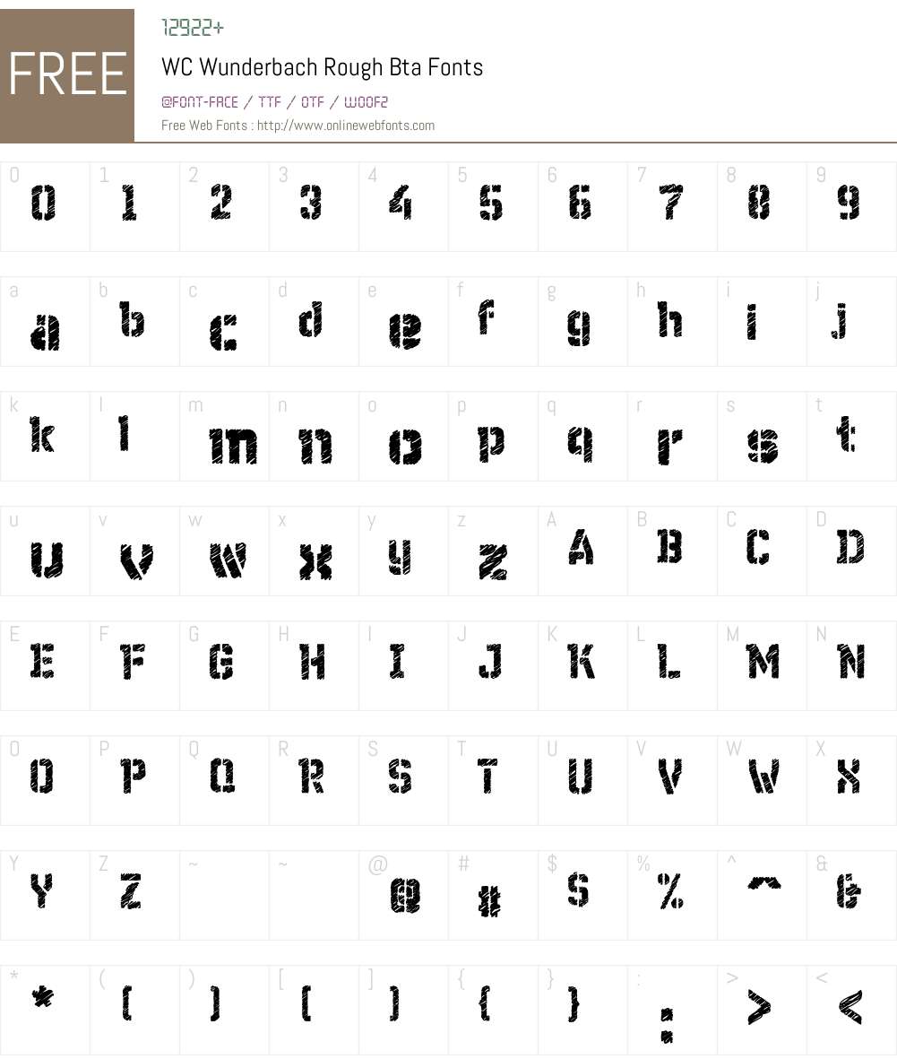 WC Wunderbach Rough Bta Font Screenshots