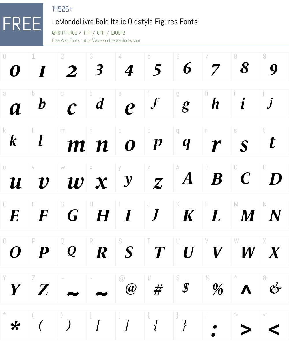 LeMondeLivre Font Screenshots