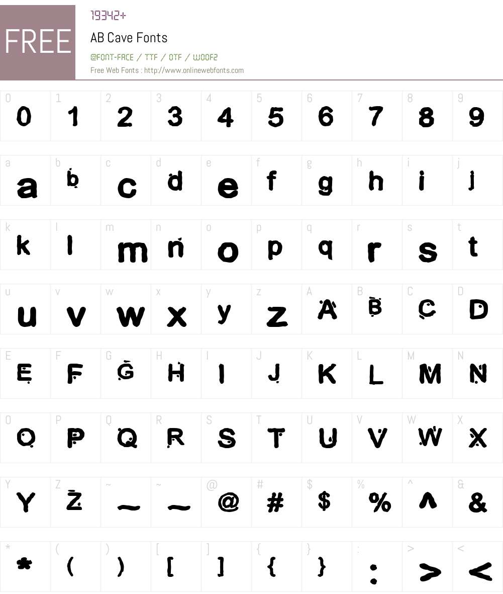 AB Cave Font Screenshots