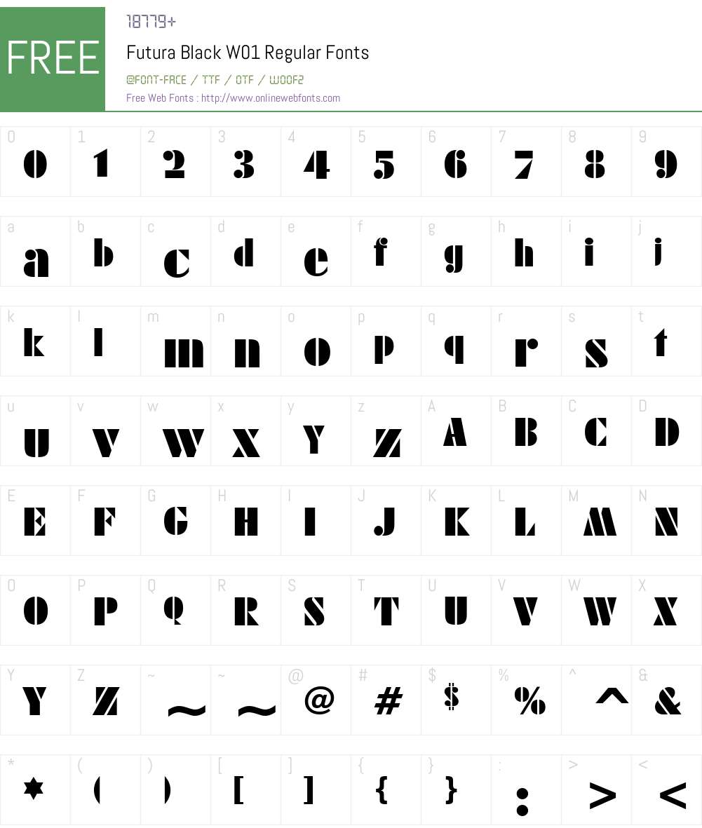 FuturaBlackW01-Regular Font Screenshots