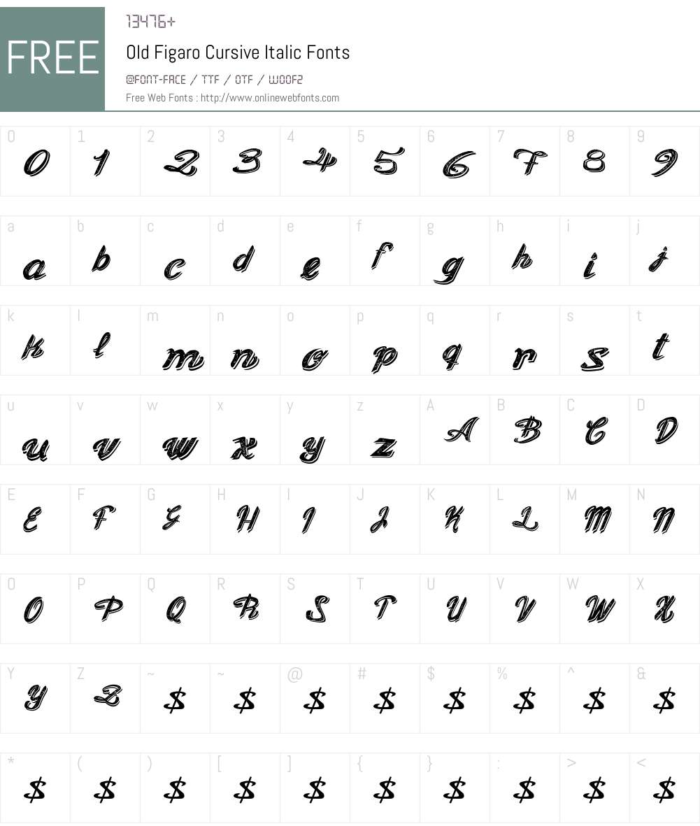 Old Figaro Cursive Font Screenshots