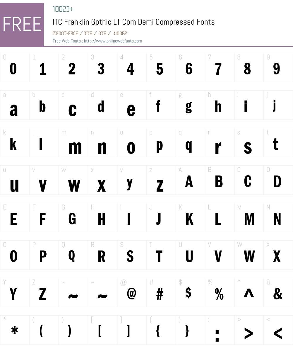 ITC Franklin Gothic LT Com Font Screenshots