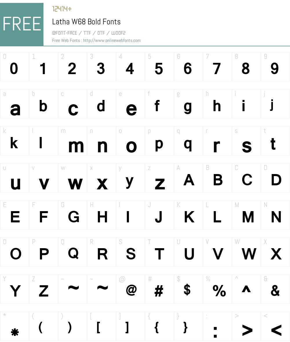 Latha Font Screenshots
