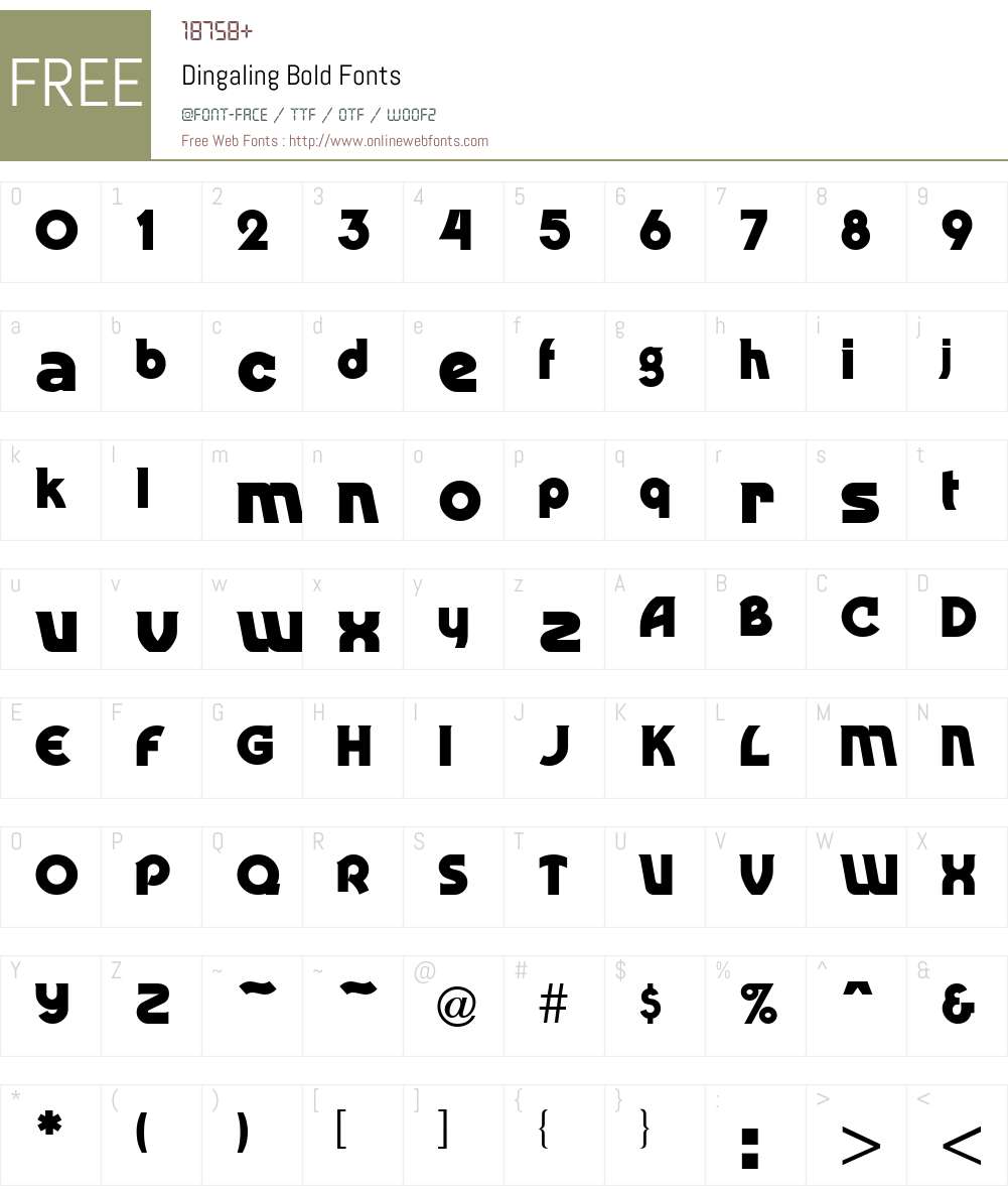 Dingaling Font Screenshots