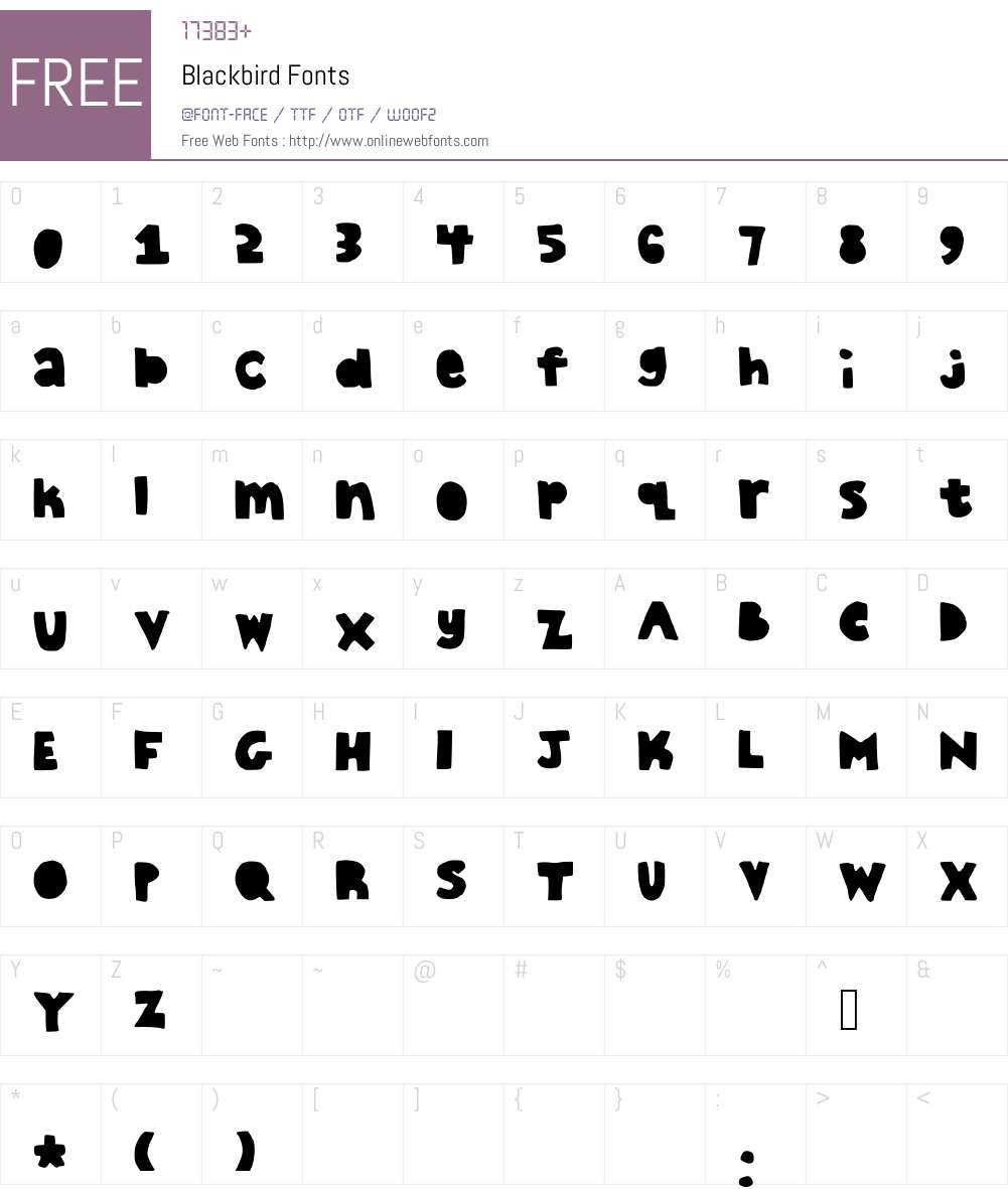 Blackbird Font Screenshots
