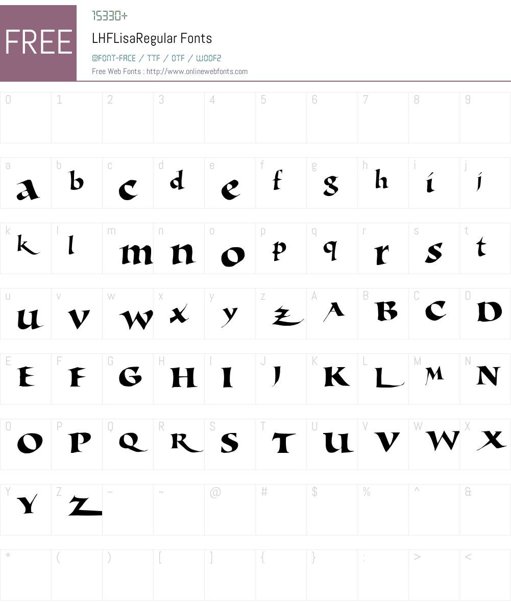 LHFLisaRegular Font Screenshots