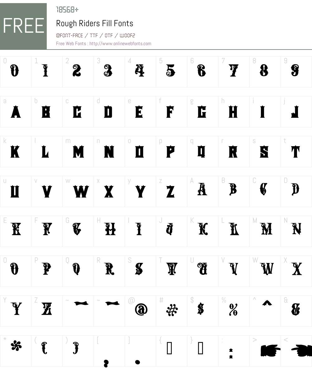 Rough Riders Fill Font Screenshots