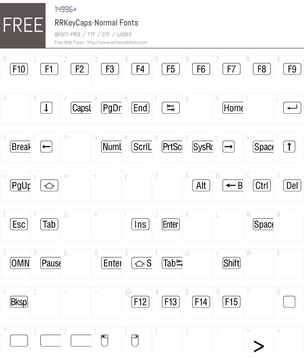 RRKeyCaps-Normal Font Screenshots