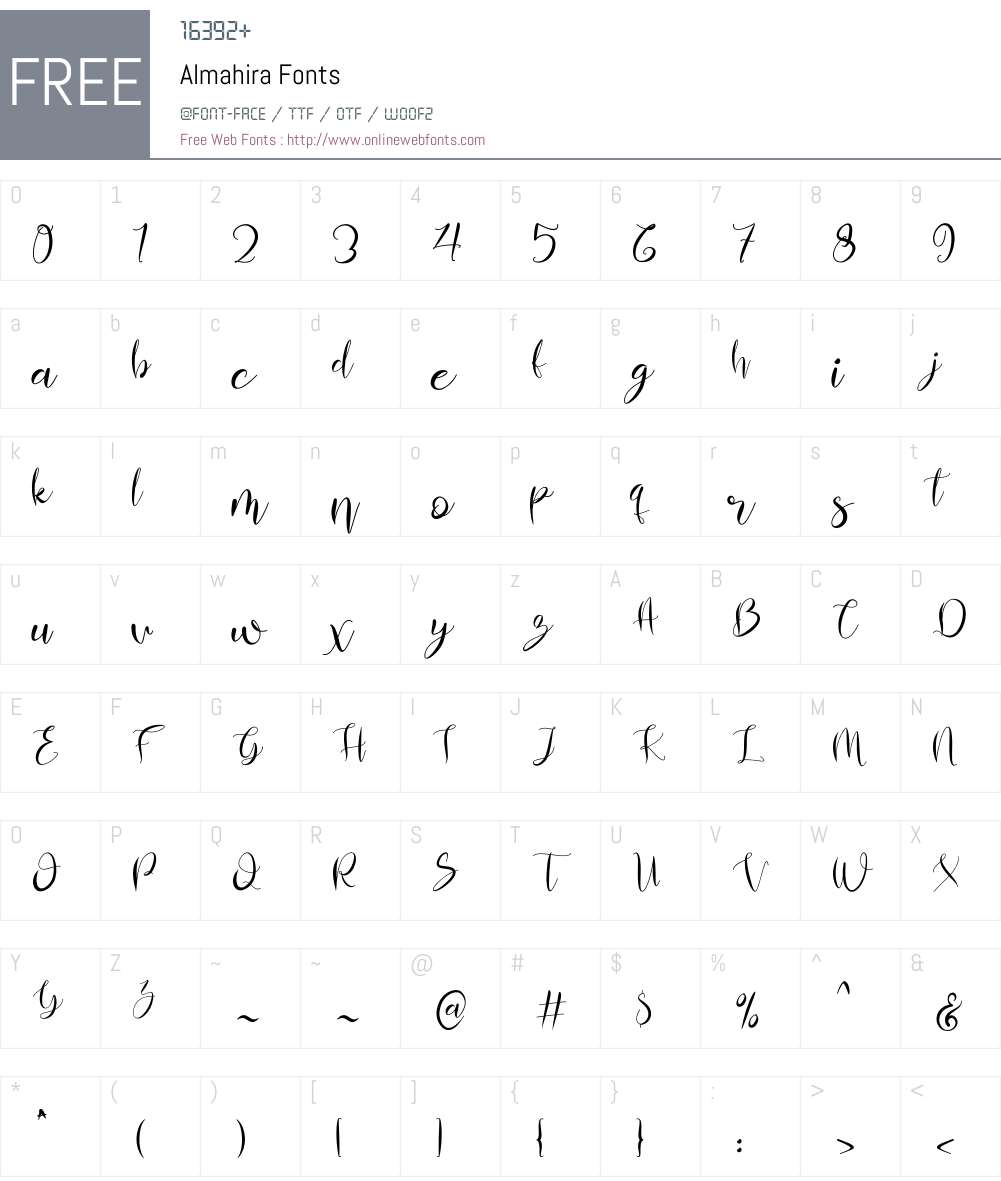 Almahira Font Screenshots