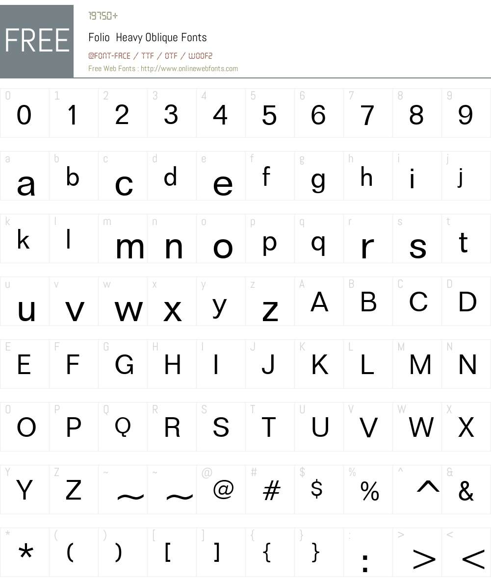 Folio Font Screenshots